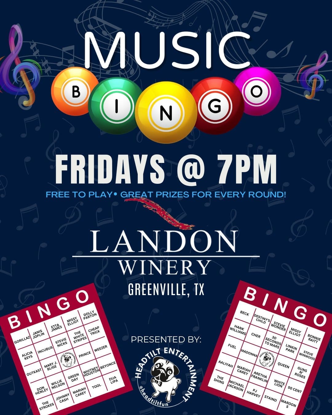 Music Bingo at Landon Winery – Greenville
