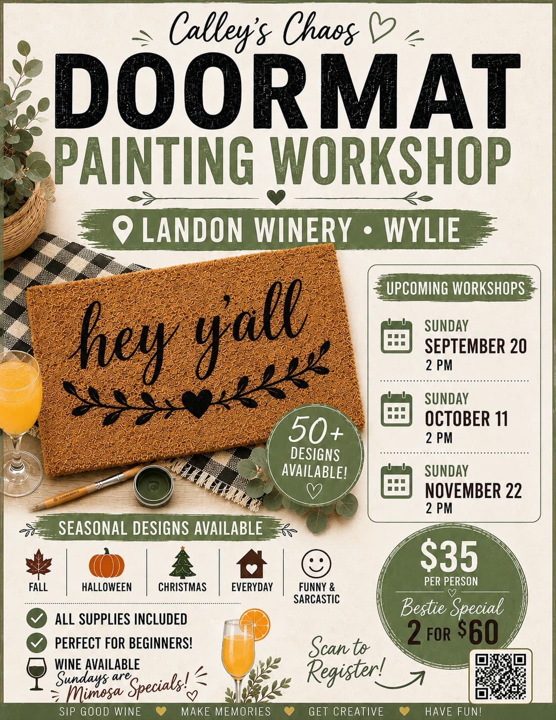 Doormat Painting Workshop Landon Winery Wylie